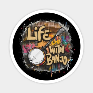 Life With banjo, Banjo Graffiti Design Magnet